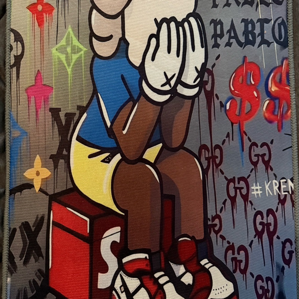 New KAWS Colorful Designer-Inspired Art Rug Poster 2ft 7in Long x 1ft 6in Wide - Picture 3 of 8